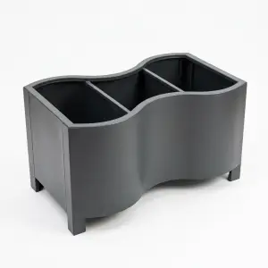 Planter Box Besi 3 Sekat Desain Gelombang