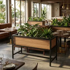Planter Box Besi Kayu dengan Kaki Elevated [2]