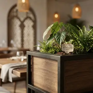 Planter Box Besi Kayu dengan Kaki Elevated [4]