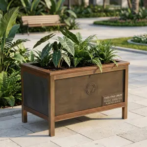 Planter Box Besi Kombinasi Kayu Finishing Antique Brass [2]