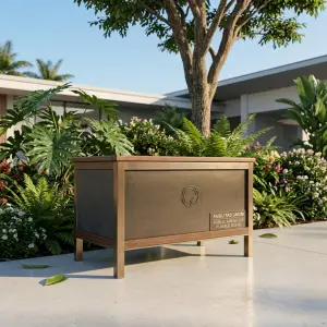 Planter Box Besi Kombinasi Kayu Finishing Antique Brass [4]