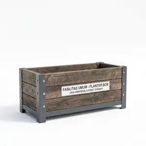Planter Box Kayu Besi Industrial Fasilitas Umum