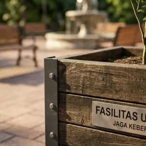 Planter Box Kayu Besi Industrial Fasilitas Umum [3]