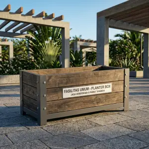 Planter Box Kayu Besi Industrial Fasilitas Umum [5]