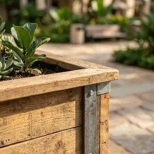 Planter Box Kayu Reclaimed dengan Rangka Besi Galvanis [3]