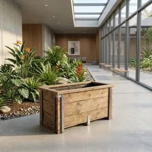 Planter Box Kayu Reclaimed dengan Rangka Besi Galvanis [5]