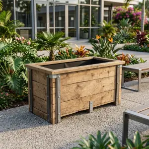 Planter Box Kayu Reclaimed dengan Rangka Besi Galvanis [6]