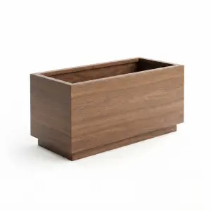Planter Box Kayu Walnut Persegi Panjang