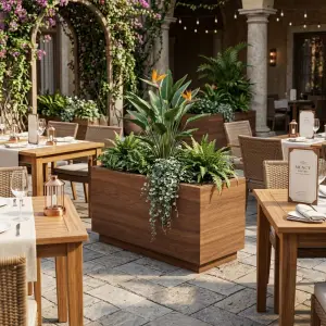 Planter Box Kayu Walnut Persegi Panjang [3]