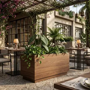 Planter Box Kayu Walnut Persegi Panjang [5]