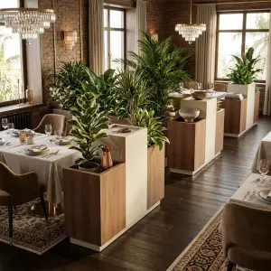 Planter Box Kombinasi Kayu Walnut dan Metal 3 Kompartemen [6]