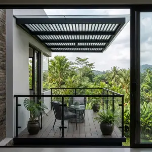 Railing Balkon Kaca Tempered Frame Besi Minimalis [2]