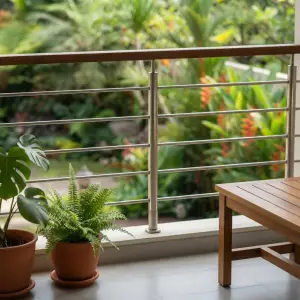 Railing Balkon Stainless Hollow Top Rail Kayu [3]