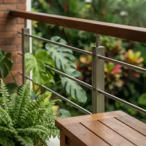 Railing Balkon Stainless Hollow Top Rail Kayu [4]