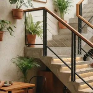 Railing Tangga Besi Hollow Handrail Kayu [3]
