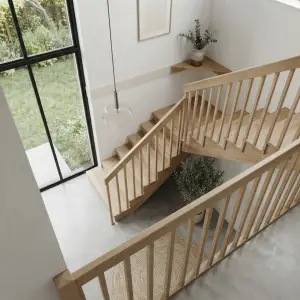 Railing Tangga Wire Rope Stainless dengan Handrail Kayu Solid [3]
