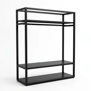 Rak Display Baju Besi dengan Gantungan dan Shelving [5]