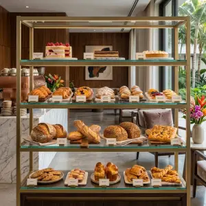 Rak Display Bakery Besi Finishing Brass [2]