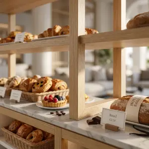 Rak Display Bakery Kayu Gaya Minimalis [2]