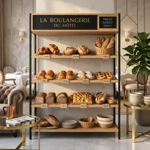 Rak Display Bakery Kayu Gaya Minimalis [3]