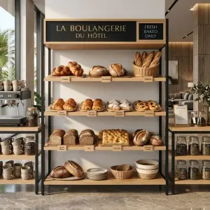 Rak Display Bakery Kayu Gaya Minimalis [4]