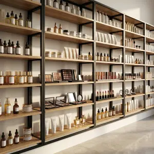 Rak Display Besi Kayu 4 Susun Gaya Industrial Modern [2]