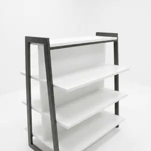 Rak Display Besi Kayu 4 Susun Rangka Trapesium [2]