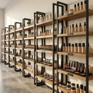 Rak Display Besi Kayu 5 Susun untuk Toko Kosmetik dan Skincare [2]