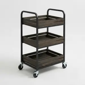 Rak Display Buah Beroda 3 Susun Industrial