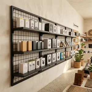 Rak Display Dinding Grid Besi 3 Susun [4]