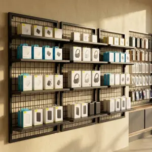 Rak Display Dinding Grid Besi 3 Susun [7]