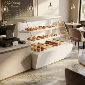 Rak Display Kaca 3 Susun untuk Pastry dan Bakeri [5]