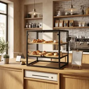 Rak Display Kaca Rangka Besi Countertop 2 Susun [4]