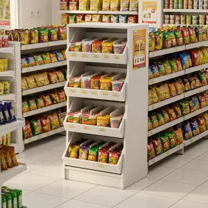 Rak Display Miring 4 Tingkat dengan Sekat untuk Minimarket [4]