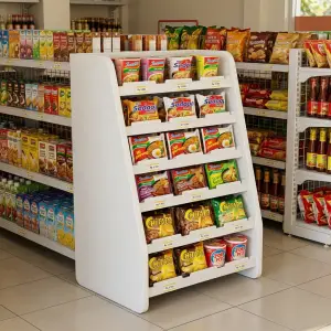 Rak Display Miring 5 Tingkat untuk Minimarket dan Retail