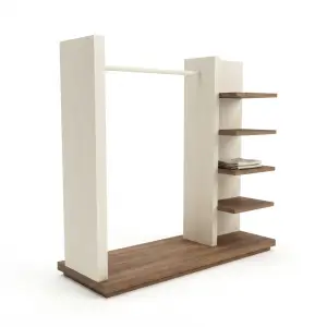 Rak Display Pakaian Hanging Rail dan Rak Susun Material Kayu [5]