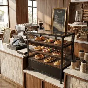 Rak Display Pastry Besi Kaca 3 Susun [4]