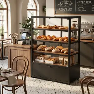 Rak Display Pastry Besi Kaca 4 Susun [5]