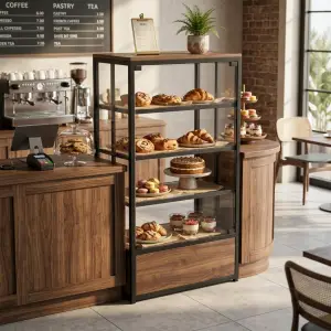 Rak Display Pastry Besi Kayu 4 Susun [5]