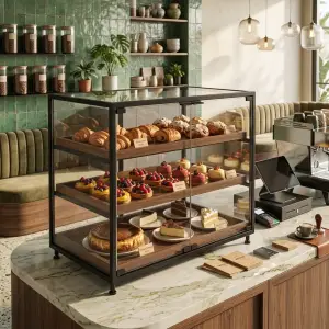 Rak Display Pastry Kaca Besi 3 Susun [4]