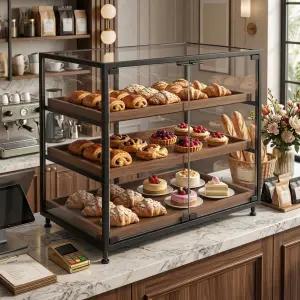 Rak Display Pastry Kaca Besi 3 Susun [5]
