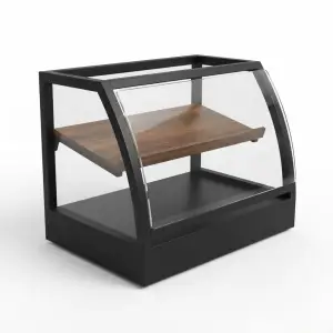 Rak Display Pastry Kaca Lengkung 2 Tingkat