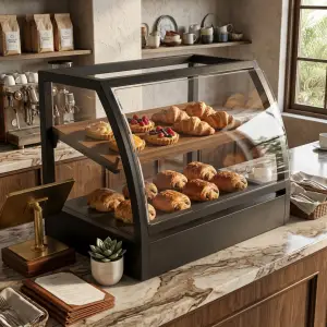 Rak Display Pastry Kaca Lengkung 2 Tingkat [2]