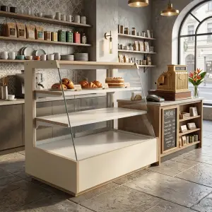 Rak Display Pastry Kaca Miring 3 Susun [2]