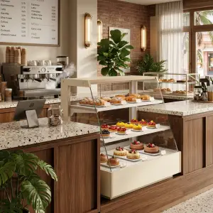 Rak Display Pastry Kaca Miring 3 Susun [4]