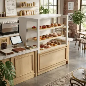 Rak Display Pastry Kayu Besi 3 Susun [4]