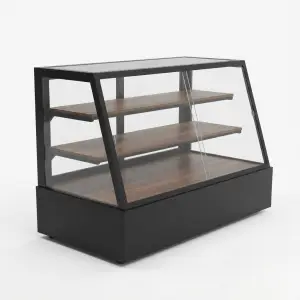 Rak Display Pastry Rangka Besi Kaca