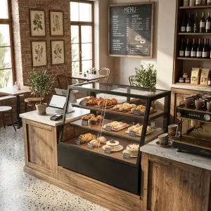 Rak Display Pastry Rangka Besi Kaca [6]