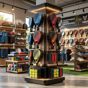 Rak Display Raket Padel Tower 4 Sisi dengan Lampu LED [2]
