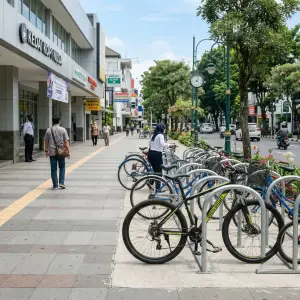 Rak Parkir Sepeda Besi Galvanis Deret Ganda [2]